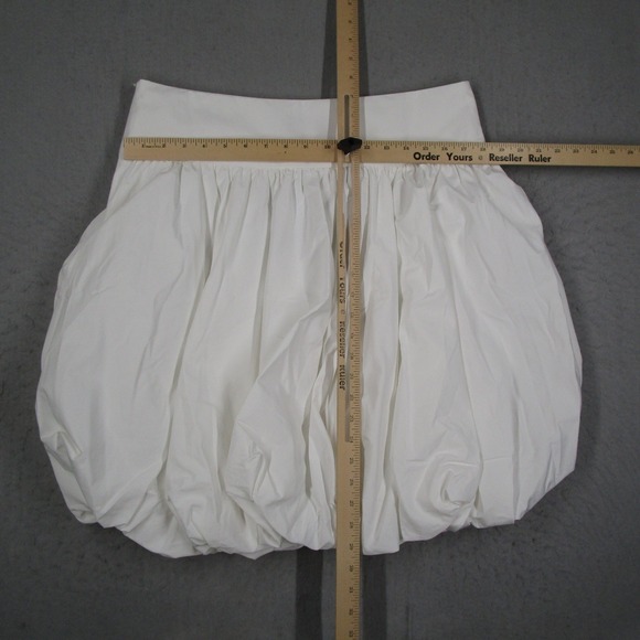 Aleeza Paris Ivory Bubble Skirt XL Cotton Blend Gathered Mini S311 White - Picture 7 of 10